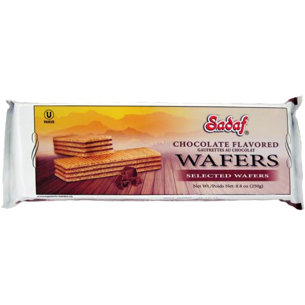 Sadaf Obleas de chocolate - Galletas de oblea de chocolate - Ideal para aperitivos y postres - Galletas de oblea de chocolate - Kosher - Paquete de
