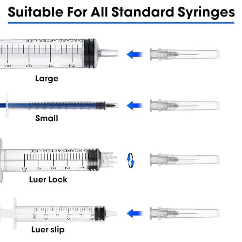 Meterbox 100 Pack 27 Ga 1/2 inch Disposable Needles with Caps for Scientific and Industrial Dispensing Individually Wrapped