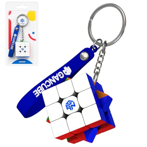 Image of CuberShop GAN 330 Mini 3x3 Keychain Speed Cube, Pocket Size Tiny Puzzle Cube, Smooth Turning Tiny Cube with Strap & Keyring, Portable Brain Teaser (Stickerless)