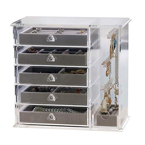 Preisvergleich Produktbild GFF Schmuckschatulle lagerung transparent acryl europäischen Stil hohe kapazität Prinzessin Korea zubehör schubladentyp Haushalt (Farbe: klar, größe: 25x14,5x24,5 cm)