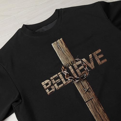 Believe Shirt, Jesus Shirts for Men, Christian Shirts for Men, Cross Shirt, Christian Tshirts 14
