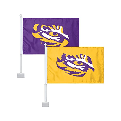 FOCO LSU Tigers NCAA 2 Pack Solid Car Flag