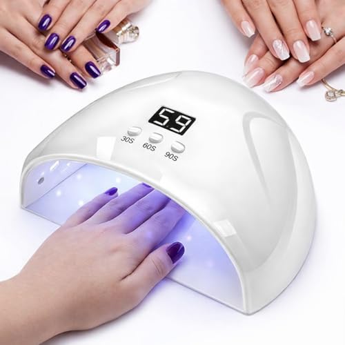 Cabine Lâmpada LED UV Secador de Unhas em Gel, Acrigel, Fibra, COm Temporizador, Profissional e Doméstico Portátil Bivolt Branco 48W