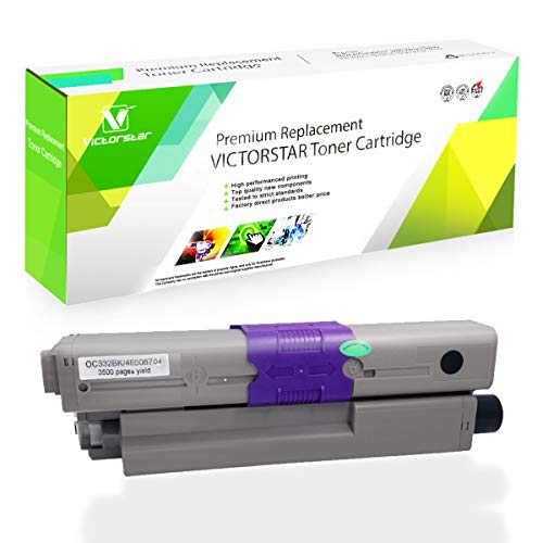 Compatible OKI Toner Cartridge C332 MC363 C332dn MC363dn C332dnw MC363dnw Black 46508704 VICTORSTAR 3500 Pages for OKI Okidata Color Laser Printers