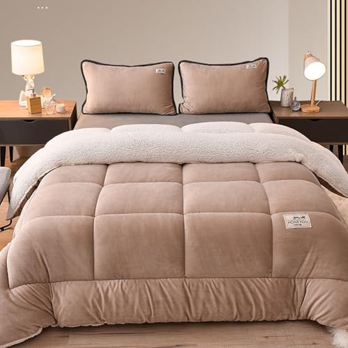 HOMDECR Edredón Nórdico, Invierno Colcha Cordero Cachemira Manta Edredón Cama 135/150 Edredon De Invierno Cálido,Suave, Transpirable para Invierno (33,200 * 230CM(3KG))
