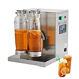 Máquina Automática para Batir Té con Leche, Batidora de Dos Vasos con Portavasos, Temporizador de 1-120 s, 340 r/min, Acero Inoxidable, Interruptor de Emergencia, para Té de Burbujas