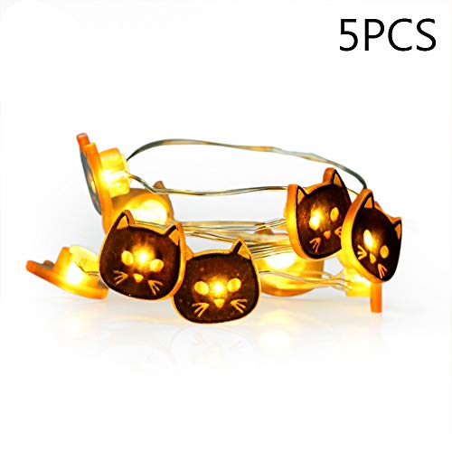 Preisvergleich Produktbild Cartoon Lichterkette Schwarze Katze Creative String Licht Kupferdrahtlampe Im Freien Dekoration Wasserdicht Warmes Weiß Batteriebetrieben 5 Packungen A-String licht