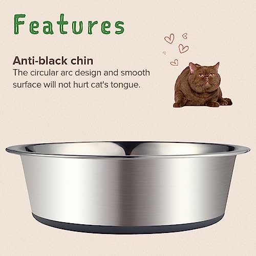 Urbuddies 2 Pack Stainless Steel Cat Bowls, 2 Cup, Gray Bottom #TOP7
