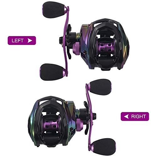 yeacher Carretel de pesca colorido 19 + 1 BB Carretel de pesca de isca 8,1: 1 Ultra leve e suave Car
