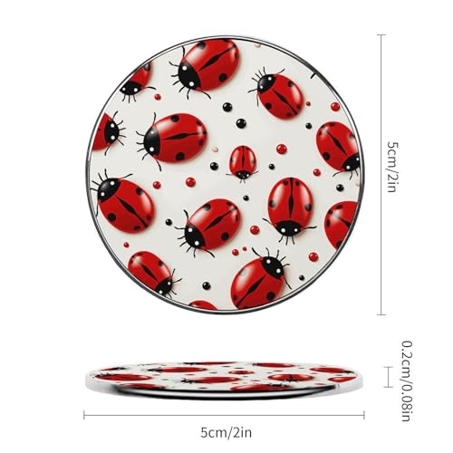 Autocollant magnétique coccinelle rouge pour déco de porte de croisière et frigo