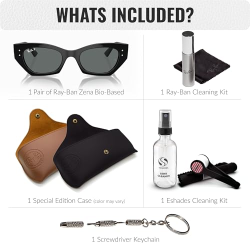Image of Ray-Ban RB4430 ZENA BIO-BASED Square-Round Shaped Sunglasses for Men & Women with Official RAYBAN Eyewear Kit