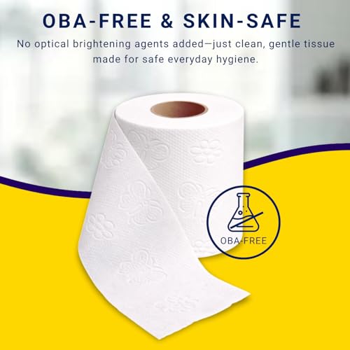 Image of Toilet Paper Roll - (10 Roll x 200 Pulls), 2 Ply Super Absorbent Toilet Tissue Paper | Soft Toilet Roll for Bathroom | Flushable & Septic Safe | OBA Free Toilet Tissue for Home & Office