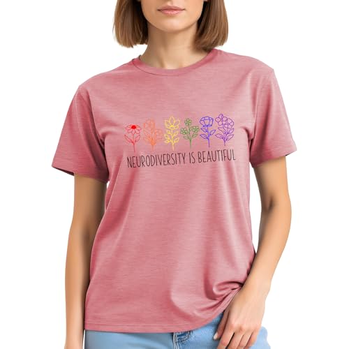 Image of Autism Teach Shirts Women Autism Awareness T Shirt Autism Support Tee Tops Autism Teacher Short Sleeve Shirt