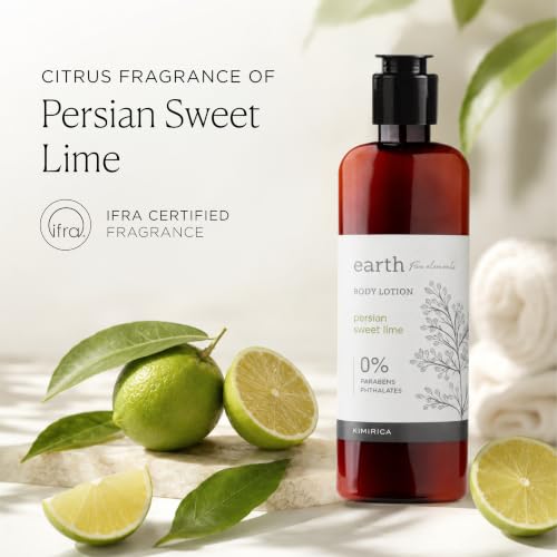 Image of Kimirica Earth Persian Lime Moisturizing Scented Body Lotion,Non-greasy 100% Vegan & Paraben Free Non- Sticky Daily Moisturization for All Skin Type For Men & Women | 290ml
