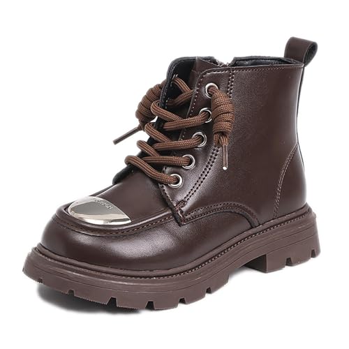 Ctreela Little Kids/Big Kids Platform Boots Stylish Chunky Block Heel Combat Boots Punk Children Lace Up Ankle Booties4