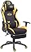 CLP Sedia Ufficio Racing Shift V2 In Stoffa I Poltrona Gaming Reclinabile Ergonomica Con Doppio Cuscino, Colore:nero/giallo, Poggiapiedi:con poggiapiedi