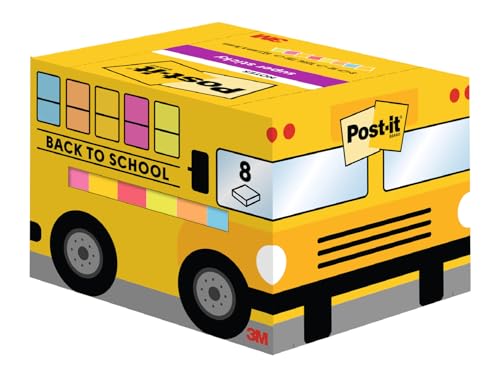 Post-it Super Sticky Notes, Bus Vuelta al Cole, 8 Blocs de Notas