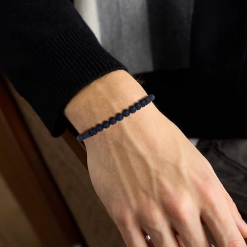 Pulsera de cuero con piedras para hombre COAI miniatura 2