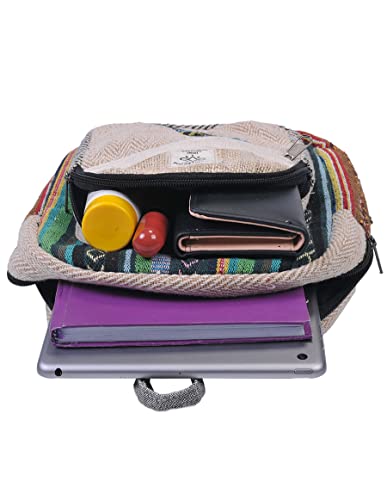 THE-COLLECTION-ROYAL-Himalayan-Hemp-and-Cotton-Boho-Bohemian-Hippie-Bag-Purse-Eco-Friendly-Mini-Daypack-Backpack