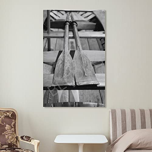 Bludug Rowing Oar Image Poster Black And White Photo Wall Art Print Canvas Painting Posters And Prints Wall Art Pictures For Living Room Bedroom Decor 24X36Inch(60X90Cm) #TOP6