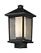Z-Lite 538PHM-ORB Oil Rubbed Bronze Mesa 1 Light Outdoor Post Light with Clear Beveled and Matte Opal Shade