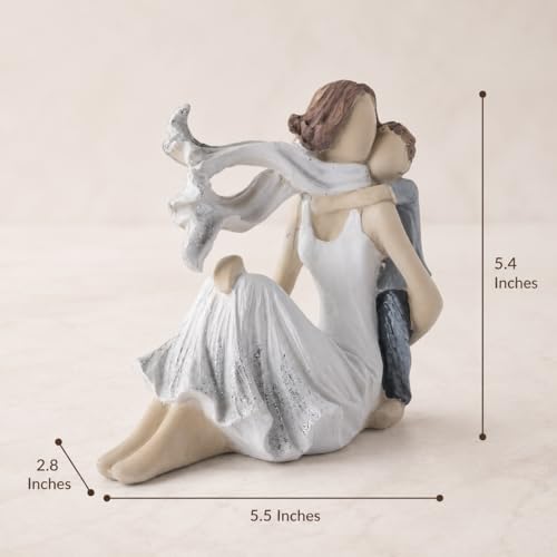 Image of CraftVatika Mother and Baby Son Statue Showpiece, Handmade Mother and Child Sculpture for Home Decor, Birthday Gift, Table Top, Mother's Day, All Occasion (5.5x2.8x5.4 Inches)