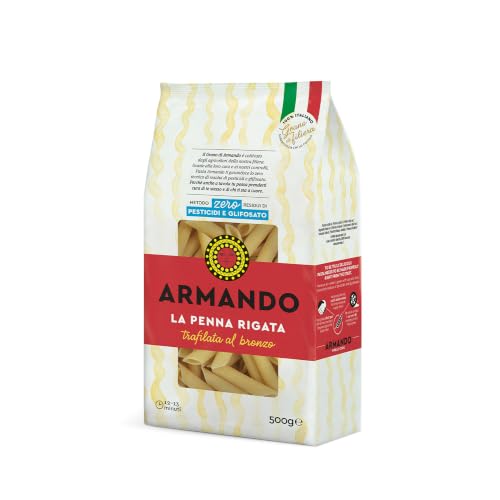 ARMANDO La Penna Rigata, Pasta di Semola di Grano Duro, 12x500g | Trafilata al Bronzo, Grano 100% Italiano di Filiera, Totale 6 kg