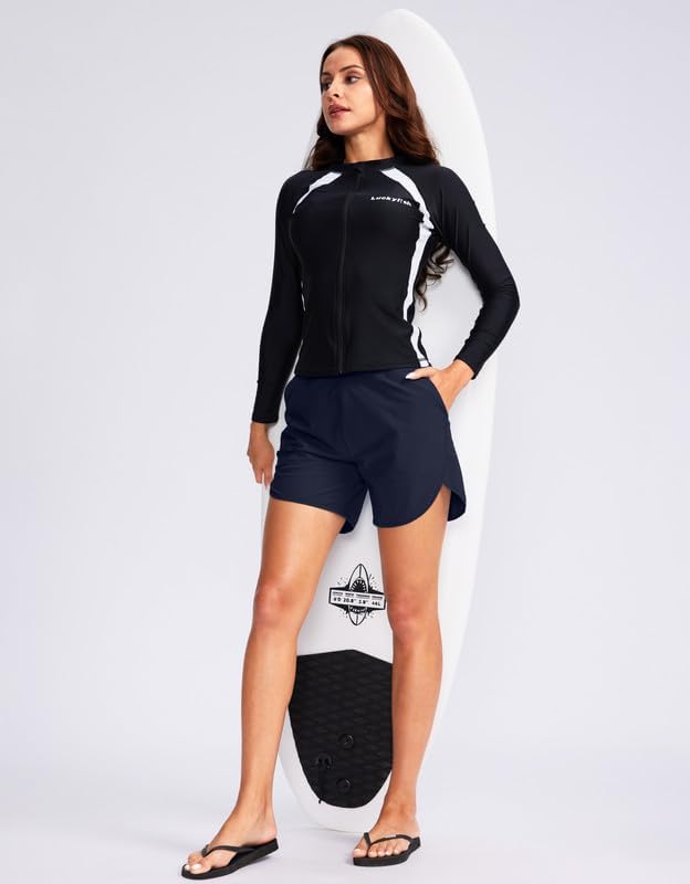 G Gradual Women's 5" High Waisted Swim Board Shorts Quick Dry UPF 50+ Swimming Beach Shorts for Women with Liner Pockets - Image 2