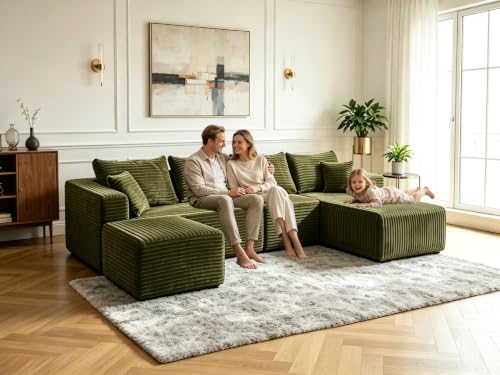 Image of 118 Inch Oversized U-Shaped Boneless Cloud Sectional Couch