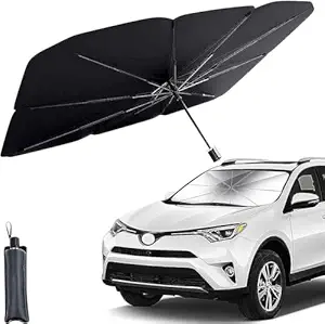 Mantra Impex Car Sunset Umbrella Car Windshield Sun Shade Umbrella, Foldable Car Sunset Umbrella Cover UV Block Car Front Window Protection Yourself and Car Summer Heat Protector