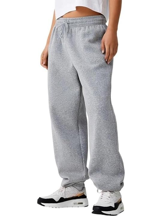 Image of Women?s Relaxed Fit Black Track Joggers ? High Waist with Pockets for Sporty & Casual Look