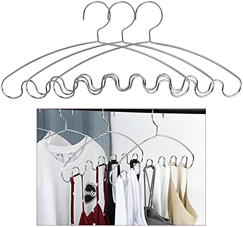 Chrome Tank Tops Hangers - 3 Pack Stainless Steel Closet Organizer Hanger for Tanks Tops, Bra Lingerie, Strap Dress and Camisoles Space Saving Cami Hanger
