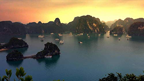 PANDABOOM Rompecabezas De 1500 Piezas Atardecer En La Bahía De Halong, Vietnam, Juguetes Educativos Bricolaje (87 x 57 cm)