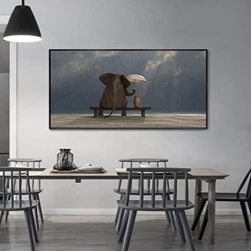 Kit Peinture Diamant Éléphant de Pluie 80x200cm pour Broderie Strass