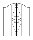 Stirling Scroll Low Bow Top Metal Garden Gate Galvanised Wrought Iron Style Swing Gate (880mm Gap x 946mm High HESB)