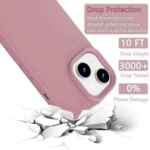 Image of iPhone 15 Case Silicone,Soft Microfiber Lining(Sand Pink)