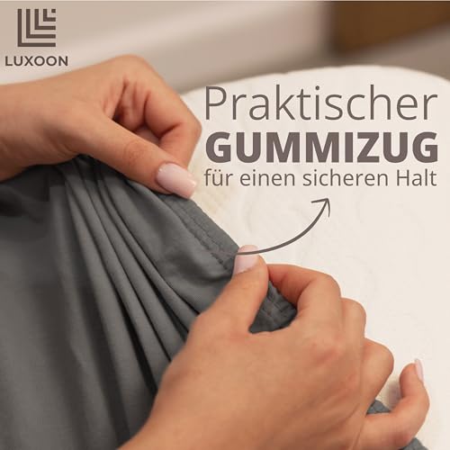 Luxoon Kissenbezug für Gesundheitskissen – 95% Baumwolle / 5% Elasthan, Atmungsaktiv und Hautfreundlich, Waschbar, Für Komfort und Hygiene 2er Pack 30-45 x 50-65 cm, Anthrazit