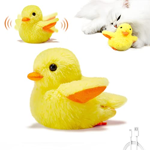 Petgravity Flapping Wings Duck Cat Toys Animal Sound Interactive Squeaking Catnip Toys for Cats with Real Chirping Duck Sound Fun Kitty Kitten Catnip Toys for Cat Exercise