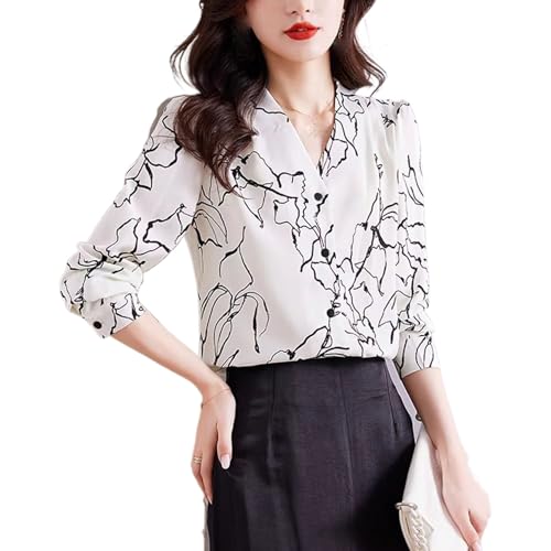 Chemise en mousseline imprimée pour femme active style bureau chic et fluide