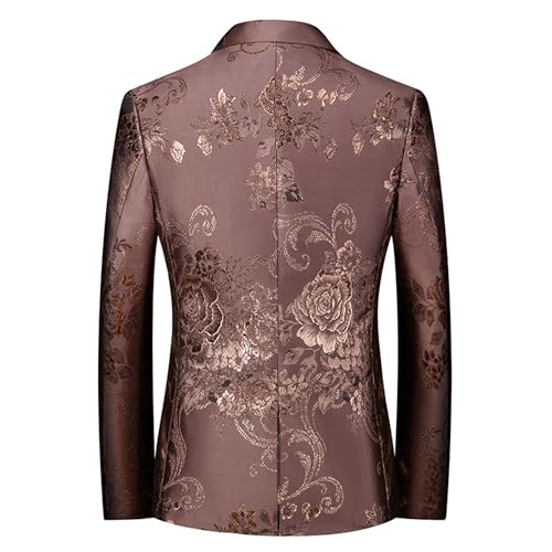 Men’s Gold Gilded Print Paisley Blazer Party Dinner Stylish Suit Jacket Business Casual Stage Funky Sport Coat4