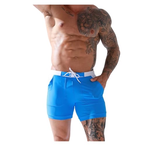 Men Stretch Swim Trunks Quick Dry Swimwear Swimsuits Beach Shorts with Pockets Surf Bathing Suit Water Sports Pants for Men2