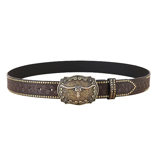 Ceintures cloutées style western en cuir épais pour éviter l'usure des boucles
