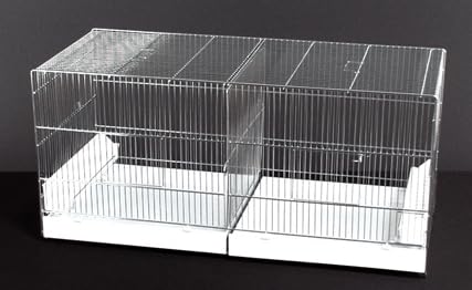 GABBIA UCCELLI COVA 90 X40 CON DIVISORIO FRONTALE,GRIGLIE,CASETTI IN PLASTICA E MANGIATOIE