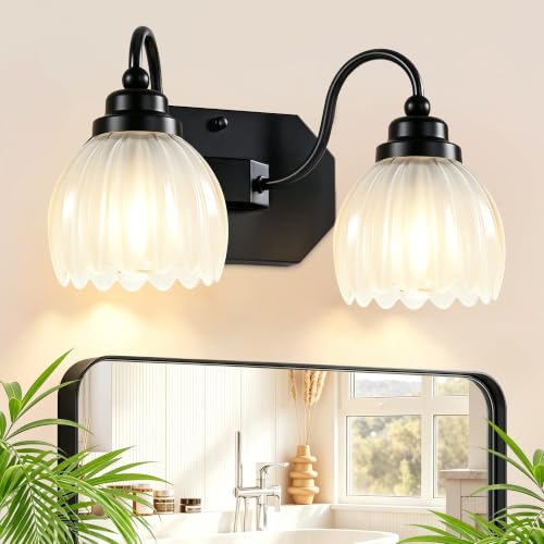 Image of Vintage Bathroom Light Fixtures,2 Light Milk White Crystal