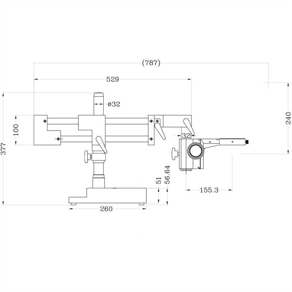 Zubehör für Labormikroskope Mikroskoptische und -Stative Stereomikroskop-Stativ Optisches Mikroskop-Doppelarm-Stativsäule 32-mm-Fokussierstativ(Without bracket)