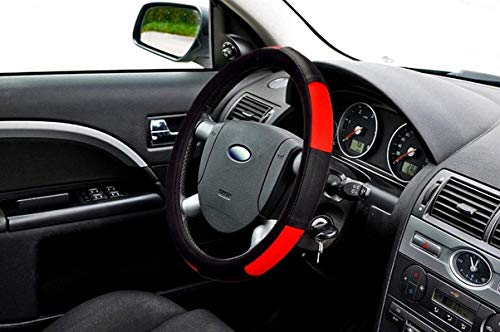 Image of WolkomHome Ring Type Car Steering Wheel Cover (Blaze Black Red) for Maruti Alto K10 Old