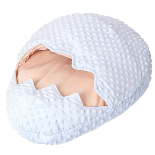 yeeplant Cómoda cama antideslizante de poliéster para gatos en forma de cáscara de huevo, perfecta para el invierno con características de lavado