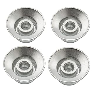 Musiclily Pro Gaucher Métrique 18 Splines Cloche Bouton de Potentiomètre Top Hat Knobs pour Epiphone Les Paul SG Guitare électrique, Argent(Lot de 4) - Les Beatles, Paul McCartney, John Lennon, RIngo Starr, George Harrison Musiclily Pro Gaucher Métrique 18 Splines Cloche Bouton de Potentiomètre Top Hat Knobs pour Epiphone Les Paul SG Guitare électrique, Argent(Lot de 4) – Image 4