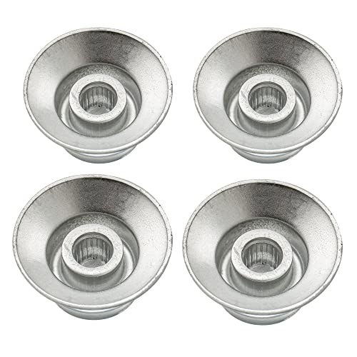 Musiclily Pro Gaucher Métrique 18 Splines Cloche Bouton de Potentiomètre Top Hat Knobs pour Epiphone Les Paul SG Guitare électrique, Argent(Lot de 4) - Les Beatles, Paul McCartney, John Lennon, RIngo Starr, George Harrison Musiclily Pro Gaucher Métrique 18 Splines Cloche Bouton de Potentiomètre Top Hat Knobs pour Epiphone Les Paul SG Guitare électrique, Argent(Lot de 4) – Image 5