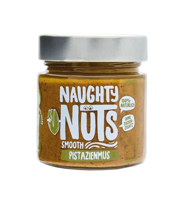 Naughty Nuts Pistazienmus Smooth Vegane 100% Natürlich Ohne Palmöl & Ohne Raffinierten Zucker - 250g
